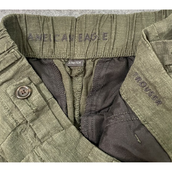 American Eagle Pleated Pants Womens 00 Reg Green Wide Leg Baggy Trousers Street - Picture 10 of 13